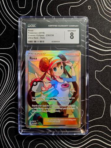 Rosa CGC 8 Cosmic Eclipse 236 Full Art Trainer Ultra Rare 20 beschikbaar voor biedingen