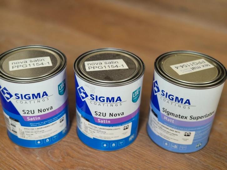 Sigma Verf nieuw, Doe-het-zelf en Verbouw, Verf, Beits en Lak, Nieuw, Verf, Minder dan 5 liter, Blauw, Ophalen of Verzenden