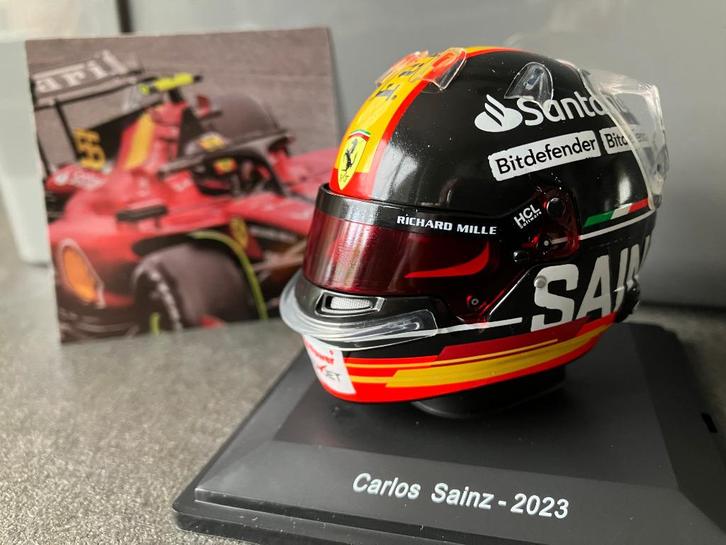 ✅ Carlos Sainz 1:5 helm 2023 Italië GP Ferrari SF23 F1, Verzamelen, Automerken, Motoren en Formule 1, Nieuw, Formule 1, Ophalen of Verzenden
