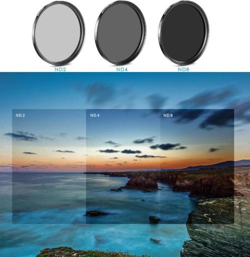 Set ND2 + ND4 + ND8 filter 52 mm grijs filter nd grijsfilter, Audio, Tv en Foto, Fotografie | Filters, Nieuw, Overige typen, 50 tot 60 mm