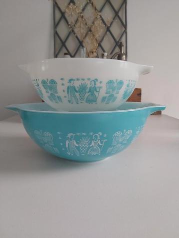 Zeldzaam! Vintage Pyrex Amisch Butterprint nest schalen beschikbaar voor biedingen