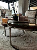 Salon tafel RICHMOND, Ophalen, 50 tot 100 cm, Glas, Rond