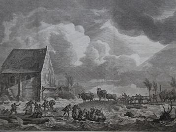 gravure Overstroming 1775, Heusden, Doverse sluis, vd Meer beschikbaar voor biedingen