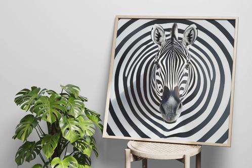 XXL Glasschilderij | Zebra Maze - 6 sizes, Huis en Inrichting, Woonaccessoires | Schilderijen, Tekeningen en Foto's, Nieuw, Schilderij