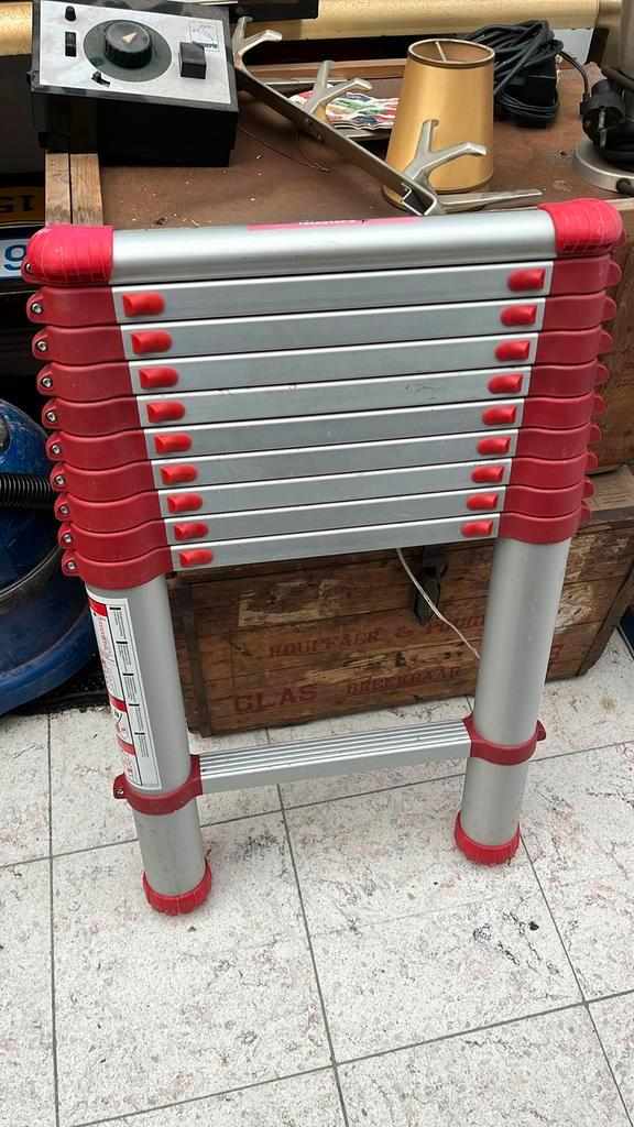 Telesteps telescooadder 3,3 meter, Doe-het-zelf en Verbouw, Ladders en Trappen, Zo goed als nieuw, Ladder, 2 tot 4 meter, Opvouwbaar of Inschuifbaar