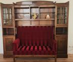 Antieke Hollandse gestoffeerde bibliotheek kast mahonie, Antiek en Kunst, Antiek | Meubels | Kasten, Ophalen