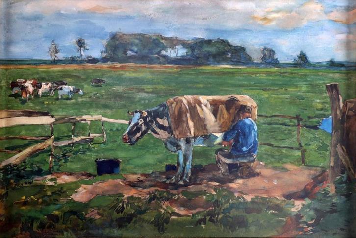 Willem de Zwart - melkbocht, Antiek en Kunst, Kunst | Schilderijen | Klassiek, Ophalen of Verzenden