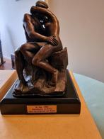 Beeld 'de kus' reproductie in brons van Rodin, Antiek en Kunst, Ophalen, Brons