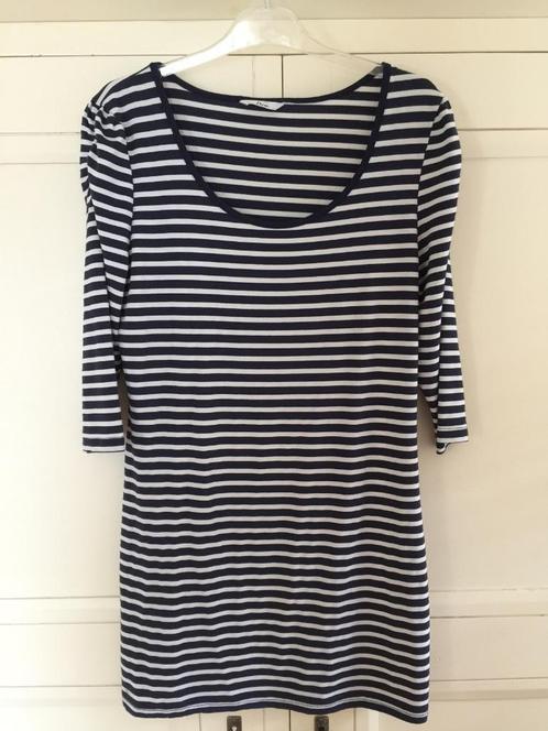 Heel mooi jurkje met 3/4 mouw L, Kleding | Dames, Jurken, Zo goed als nieuw, Maat 42/44 (L), Blauw, Boven de knie, Ophalen of Verzenden