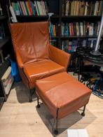 Montis Charly Leren Fauteuil met Voetenbank, Ophalen, Gebruikt, 75 tot 100 cm, Metaal