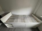 Ikea eenpersoonsbed met opberglades, Huis en Inrichting, Slaapkamer | Bedden, Ophalen, 90 cm, Eenpersoons, Wit