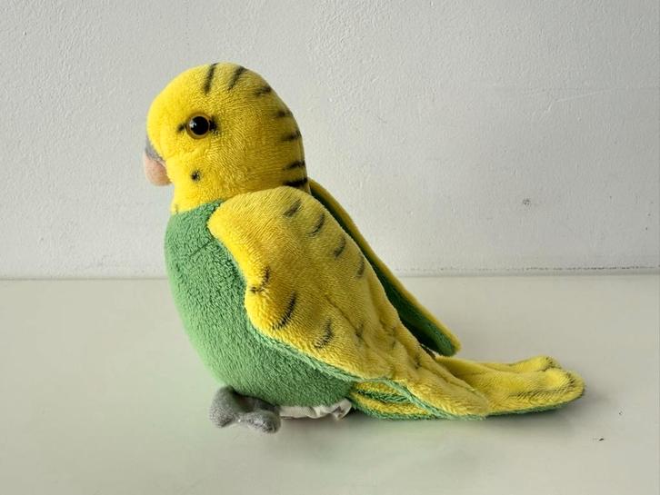 Knuffel parkiet geel/groen 13-18 cm / Nature Planet, Kinderen en Baby's, Speelgoed | Knuffels en Pluche, Zo goed als nieuw, Overige typen