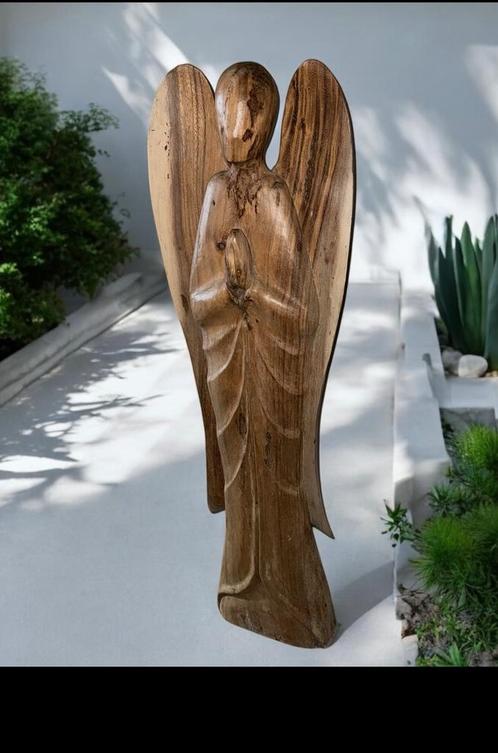 Engel hout en handgemaakt, Antiek en Kunst, Kunst | Beelden en Houtsnijwerken, Ophalen of Verzenden