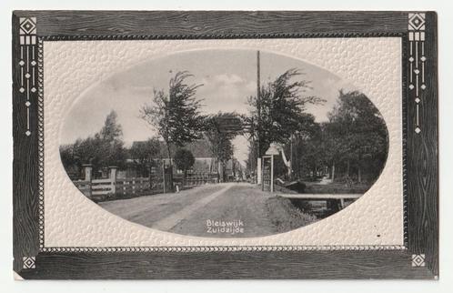Bleiswijk zuidzijde oude ansichtkaart reliëf kader 1915, Verzamelen, Ansichtkaarten | Nederland, Gelopen, Zuid-Holland, Voor 1920