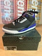 Jordan 3 Retro - Black Court Purple, Kleding | Heren, Ophalen of Verzenden, Nieuw, Zwart