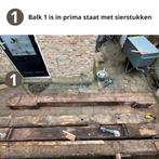 Eikenhouten balken Antiek, Tuin en Terras, Palen, Balken en Planken, 250 cm of meer, Gebruikt, Balken, Ophalen