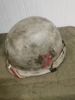 Repro US m1 helm met stoters embleem, Verzamelen, Militaria | Tweede Wereldoorlog, Amerika, Ophalen of Verzenden, Helm of Baret