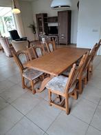 Eiken tafel met 6 stoelen., Ophalen, Gebruikt, Eikenhout, Vijf personen of meer