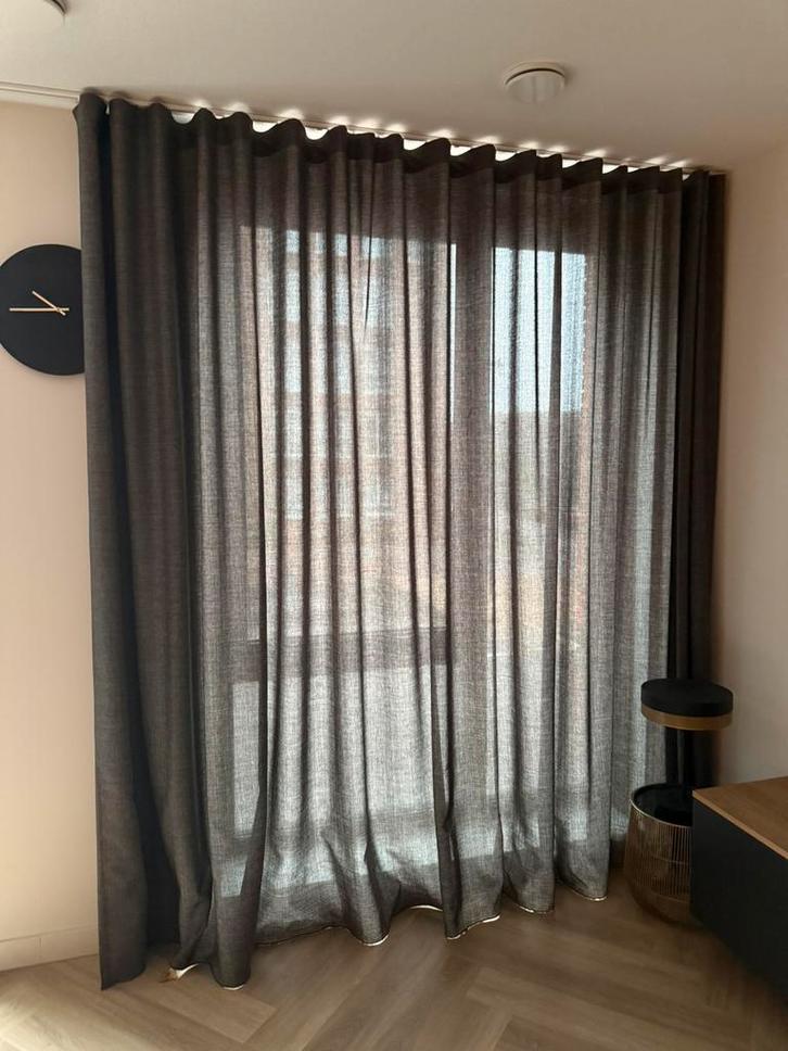 Gordijnen Waveplooi Antraciet 4821x2639, Huis en Inrichting, Stoffering | Gordijnen en Lamellen, Zo goed als nieuw, 200 cm of meer