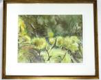 Mooi schilderij aquarel met bloemen, gesigneerd., Antiek en Kunst, Kunst | Schilderijen | Klassiek, Ophalen of Verzenden