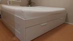 Brimnes Ikea bedframe met lades 160x200, Huis en Inrichting, Ophalen, Gebruikt, Wit, Tweepersoons