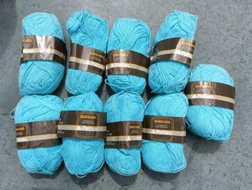 9x Bol 100% katoen SAKKARA haken breien 50 gr. (N32) beschikbaar voor biedingen