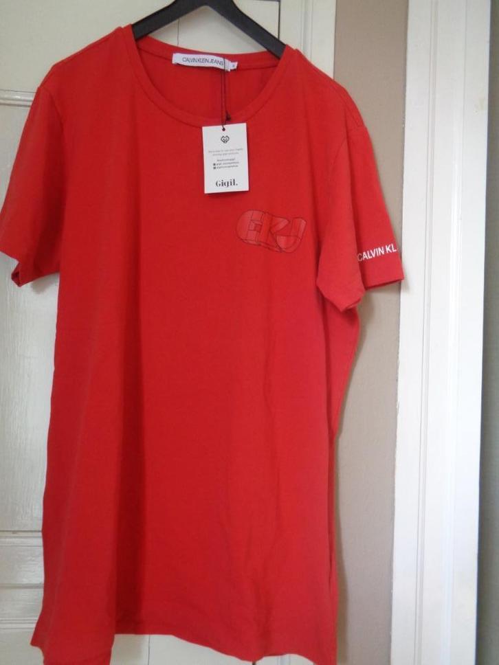 Calvin klein jeans t'shirt:mt xl, Kleding | Heren, T-shirts, Nieuw, Maat 56/58 (XL), Rood, Ophalen of Verzenden