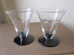 Vier art deco likeurglazen - klokvormige kelk - geslepen, Antiek en Kunst, Antiek | Glas en Kristal, Verzenden