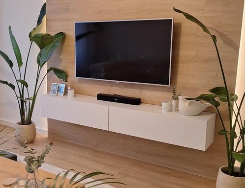 Wit Tv meubel 210cm, Huis en Inrichting, Kasten | Televisiemeubels, Gebruikt, Minder dan 100 cm, 200 cm of meer, 25 tot 50 cm