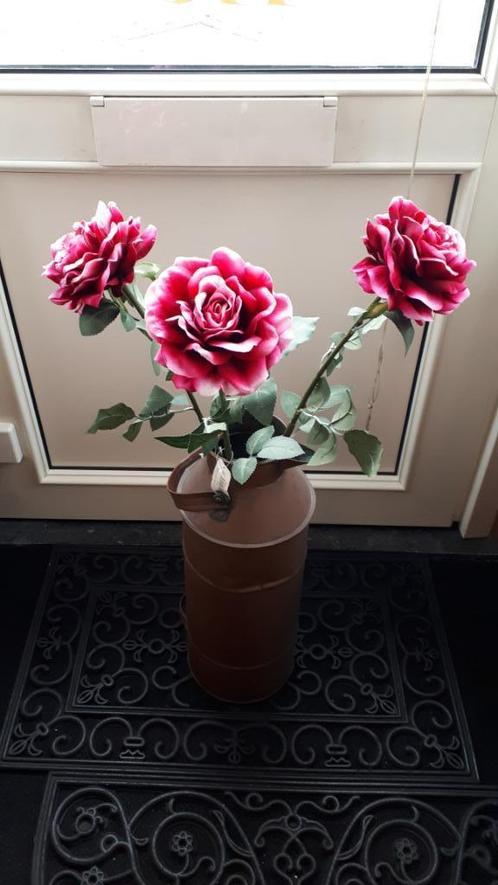 Kunst bloemen rozen  Decoratie roos rood Steel 90 cm, Huis en Inrichting, Woonaccessoires | Kunstplanten en Kunstbloemen, Nieuw