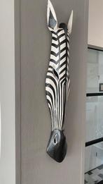 Wand decoratie zebra, handgemaakt hout snijwerk.. 80 cm, Ophalen of Verzenden, Zo goed als nieuw