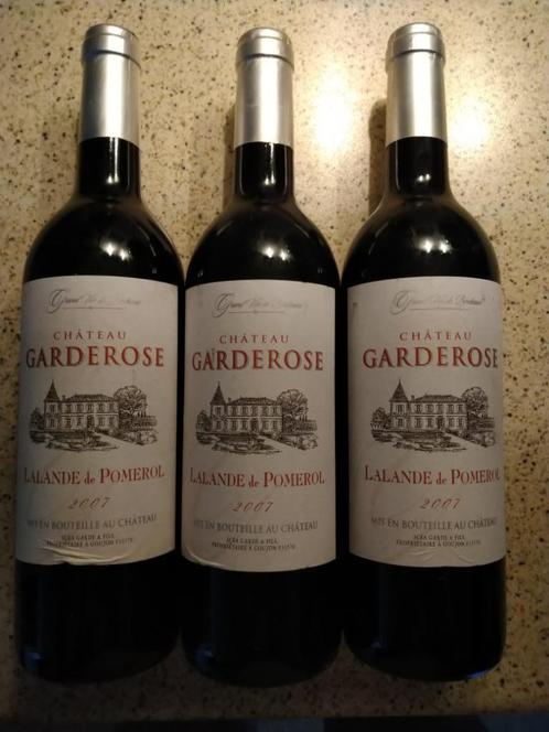 Château Garderose, Lalande de Pomerol, jaar 2007, 3 flessen!, Verzamelen, Wijnen, Nieuw, Rode wijn, Frankrijk, Vol, Ophalen