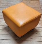 Leren Poef, Ophalen, Minder dan 50 cm, Gebruikt, Rond