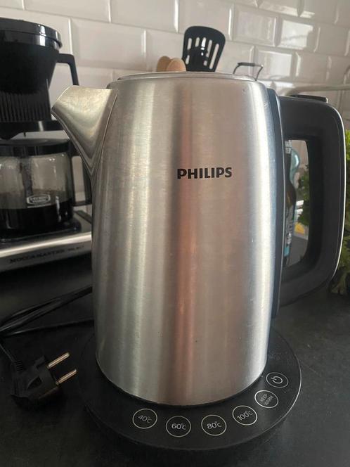 Philips Metal kettle - Temp. control, Keep warm mode, Witgoed en Apparatuur, Waterkokers, Zo goed als nieuw, 1 tot 2 liter, Rvs