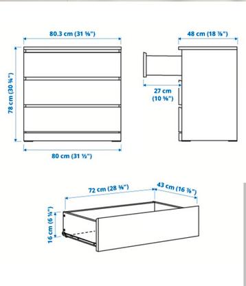 IKEA Malm Ladekast 80x78cm - afbeelding 5