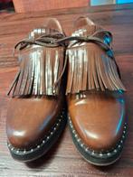 Cognac leren loafers, maat 40,5, Kleding | Dames, Ophalen of Verzenden, Zo goed als nieuw, Bruin, Instappers