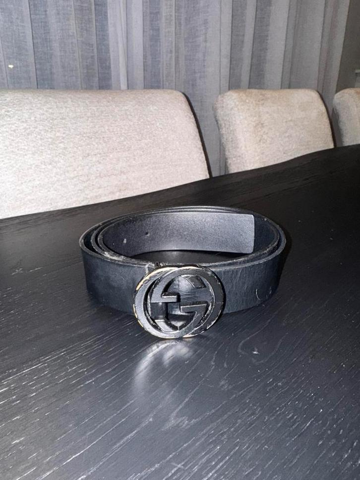 Heren Gucci Riem Zwart 110cm, Kleding | Heren, Riemen en Ceinturen, Gedragen, Riem of Ceintuur, 105 tot 115 cm, Zwart, Echt leder