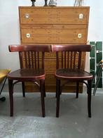 Set antieke cafe stoelen, brocante vintage houten stoelen, Antiek en Kunst, Ophalen