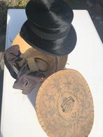 Oude Herenhoed met handschoenen en hoedendoos, Antiek en Kunst, Antiek | Kleding en Accessoires, Ophalen, Heren