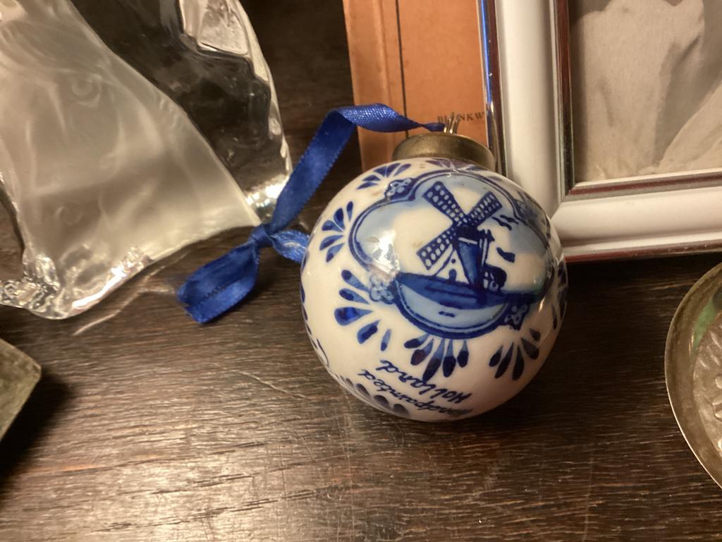 Kerstbal Delfts Blauw // hoog 5 cm, Ophalen of Verzenden