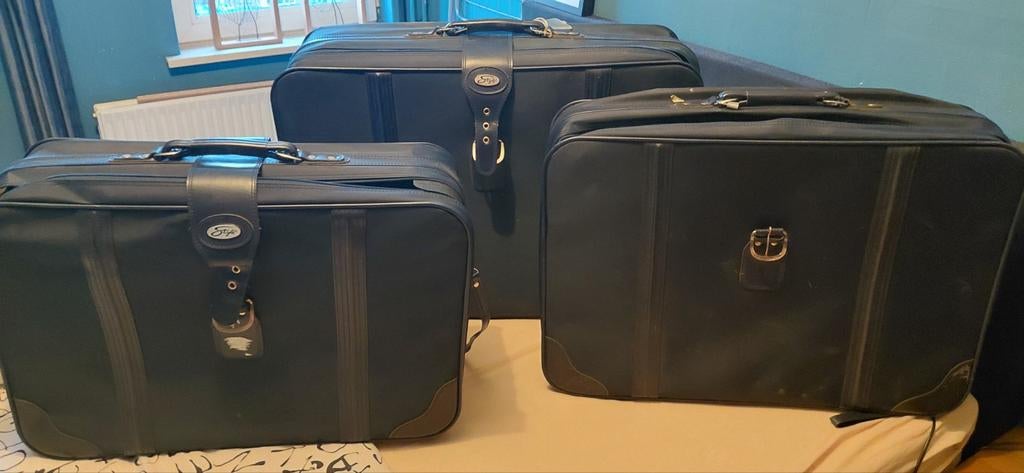 Koffer Set - 3 Stuks, Ophalen, Gebruikt, Slot, Leer