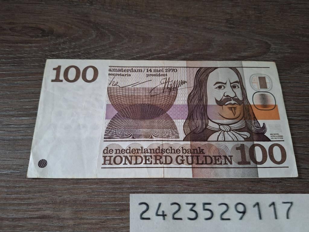 Zeldzaam biljet 100 gulden Michiel de Ruyter, 1970 - PL103b2, Postzegels en Munten, Bankbiljetten | Nederland, Ophalen of Verzenden