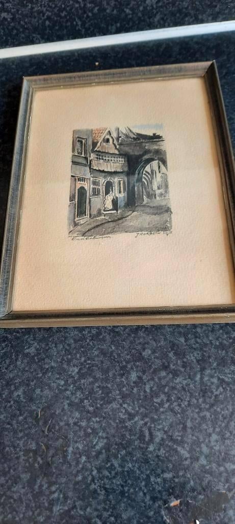 oude pentekening van Oud Antwerpen, Ophalen of Verzenden