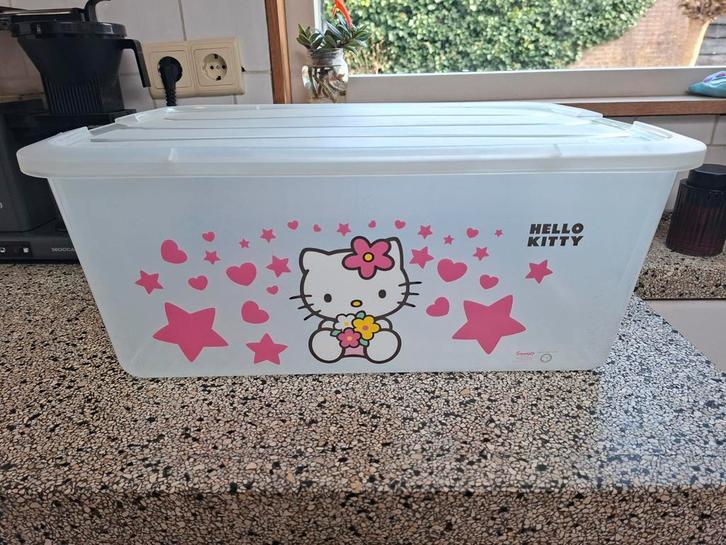 Hello kitty opbergbak met deksel 39x57.7x22.5 kunststof, Huis en Inrichting, Woonaccessoires | Kisten, Zo goed als nieuw, Minder dan 50 cm