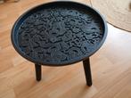 Klein zwart houten tafeltje, Huis en Inrichting, Tafels | Bijzettafels, Ophalen, Minder dan 45 cm, Minder dan 55 cm, Rond