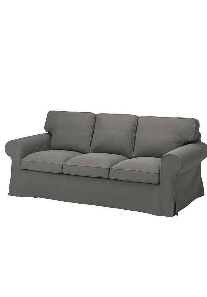 3 persoonsbank Ektorp Ikea antraciet  grijs, Huis en Inrichting, Banken | Bankstellen, Gebruikt, 200 tot 250 cm, 75 tot 100 cm