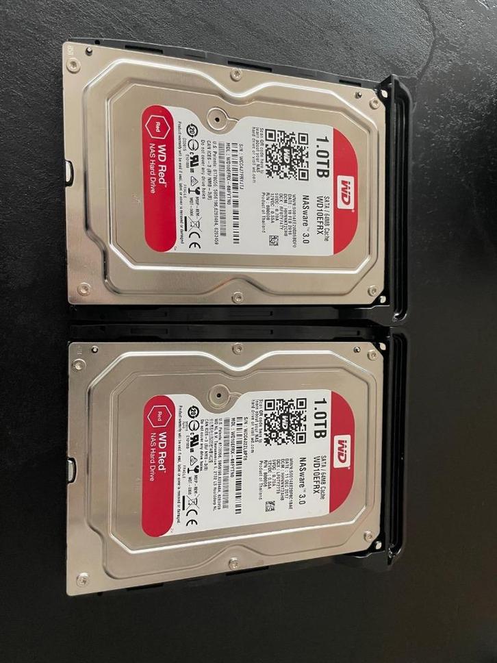 2x WD Red 1TB NAS-schijven, Computers en Software, Harde schijven, Zo goed als nieuw, Server, Intern, HDD, NAS, Ophalen of Verzenden