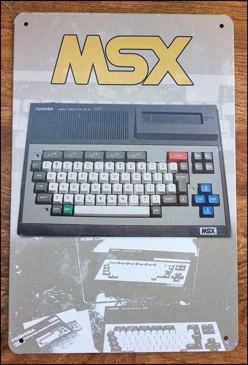 Metalen Wandbord Toshiba MSX Computer, Huis en Inrichting, Woonaccessoires | Wanddecoraties, Nieuw, Verzenden