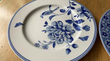 GreenGate 2 brood borden m.l. Ruim 20 cm blauw / wit beschikbaar voor biedingen