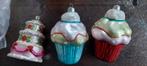 5 kleurrijke kerst ornamenten taart cupcake en hartje, Diversen, Kerst, Ophalen of Verzenden, Zo goed als nieuw